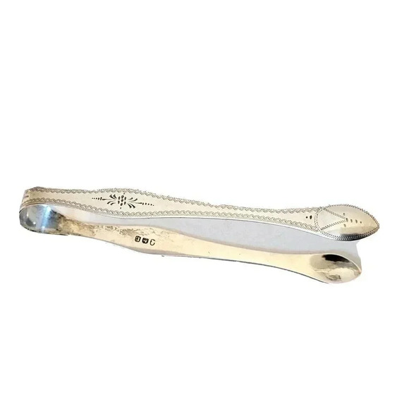 Sterling Silver Sugar Tongs 1806 English Georgian Peter & William Bateman Brite - Picture 2 of 5